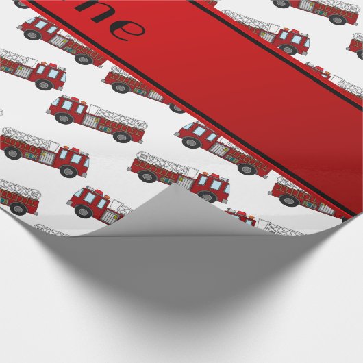 Gepersonaliseerde naam witte vrachtwagens rode str cadeaupapier (Hoek)