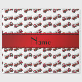 Gepersonaliseerde naam witte vrachtwagens rode str cadeaupapier (Vlak)