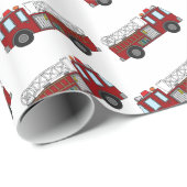 Gepersonaliseerde naam witte vrachtwagens rode str cadeaupapier (Rol Hoek)