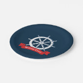 Gepersonaliseerde naam, witte zeemijl papieren bordje (Gekanteld)