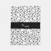 Gepersonaliseerde naam witte zwarte bril fleece deken (Voorkant)