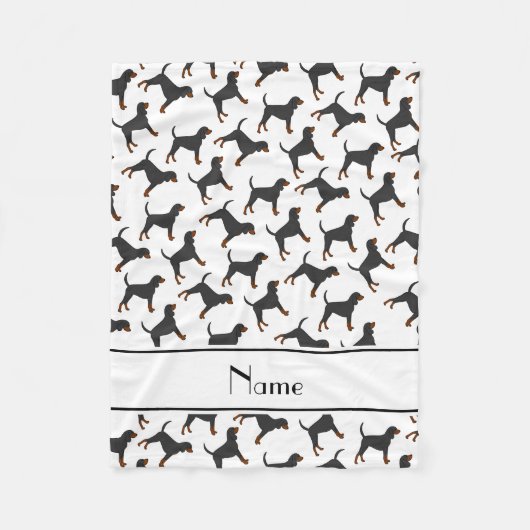 Gepersonaliseerde naam witte zwarte bruine verbind fleece deken (Voorkant)