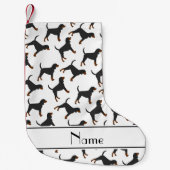 Gepersonaliseerde naam witte zwarte bruine verbind kleine kerstsok (Voorkant)