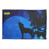 Gepersonaliseerde naam wolf Kussensloop (Achterkant)