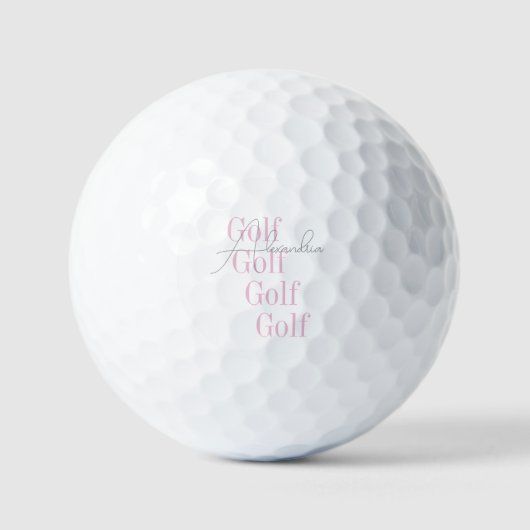 Gepersonaliseerde naam Women's Pink Golfballen (Voorkant)