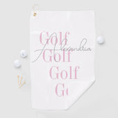 Gepersonaliseerde naam Women's Pink Golfhanddoek (Insitu)