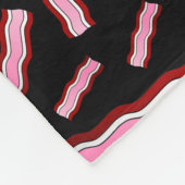 Gepersonaliseerde naam zwart baconpatroon fleece deken (Hoek)