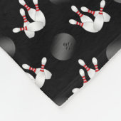 Gepersonaliseerde naam zwart bowlingpatroon fleece deken (Hoek)