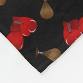 Gepersonaliseerde naam zwart boxing patroon fleece deken (Hoek)