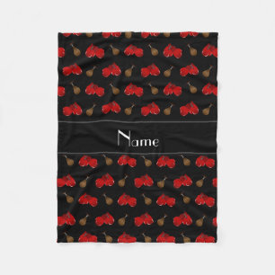 Gepersonaliseerde naam zwart boxing patroon fleece deken