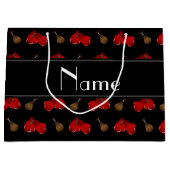 Gepersonaliseerde naam zwart boxing patroon large cadeautasje (Voorkant)