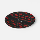 Gepersonaliseerde naam zwart boxing patroon papieren bordje (Gekanteld)