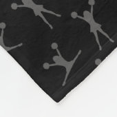 Gepersonaliseerde naam zwart cheerleader patroon fleece deken (Hoek)