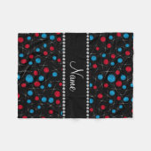 Gepersonaliseerde naam zwart haakpatroon fleece deken (Voorkant (Horizontaal))