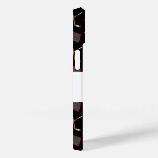 Gepersonaliseerde naam zwart-hockeypatroon Case-Mate iPhone case (Achterkant / Rechts)