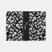 Gepersonaliseerde naam zwart karate patroon fleece deken (Voorkant (Horizontaal))