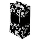 Gepersonaliseerde naam zwart karate patroon klein cadeauzakje (Achterkant Gekanteld)