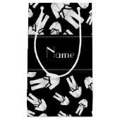 Gepersonaliseerde naam zwart karate patroon klein cadeauzakje (Voorkant)