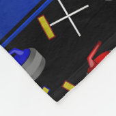 Gepersonaliseerde naam zwart krullingspatroon fleece deken (Hoek)