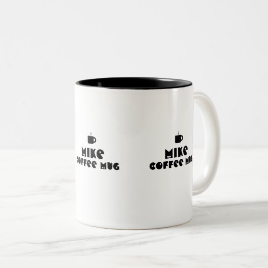 gepersonaliseerde naam zwart tweekleurige koffiemok (Voorkant rechts)