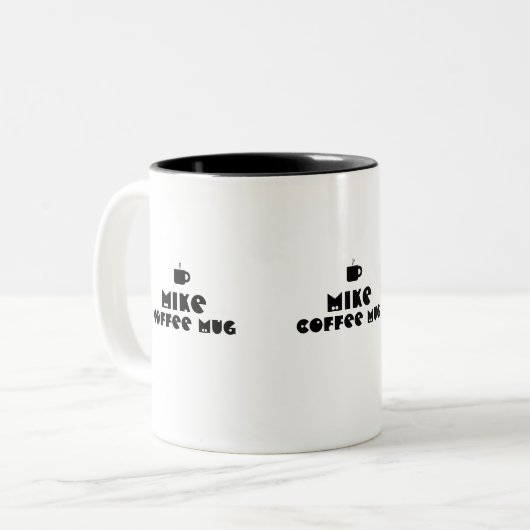 gepersonaliseerde naam zwart tweekleurige koffiemok (Voorkant links)
