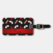 Gepersonaliseerde naam zwart verpleegpatroon bagagelabel (Voorkant horizontaal)