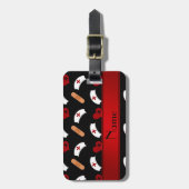 Gepersonaliseerde naam zwart verpleegpatroon bagagelabel (Voorkant verticaal)