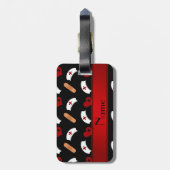 Gepersonaliseerde naam zwart verpleegpatroon bagagelabel (Achterkant verticaal)