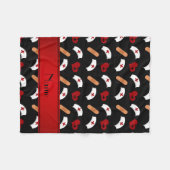 Gepersonaliseerde naam zwart verpleegpatroon fleece deken (Voorkant (Horizontaal))