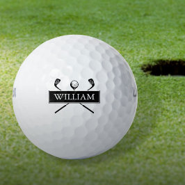 Gepersonaliseerde naam zwart-wit clubs golfballen