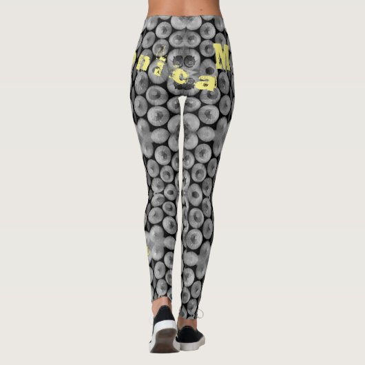Gepersonaliseerde Naam Zwart & Wit Potlood Legging (Achterkant)