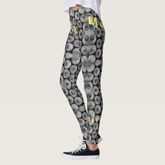 Gepersonaliseerde Naam Zwart & Wit Potlood Legging (Links)