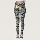 Gepersonaliseerde Naam Zwart & Wit Potlood Legging (Voorkant)