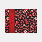 Gepersonaliseerde naam zwart-witpatroon fleece deken (Voorkant (Horizontaal))