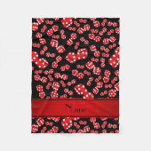 Gepersonaliseerde naam zwart-witpatroon fleece deken (Voorkant)