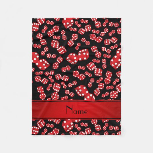 Gepersonaliseerde naam zwart-witpatroon fleece deken (Voorkant)
