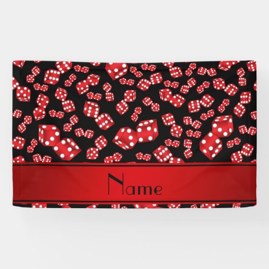 Gepersonaliseerde naam zwart-witpatroon spandoek (Horizontaal)