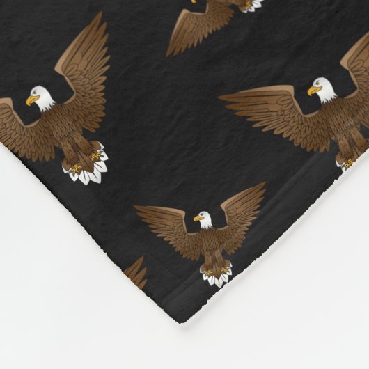 Gepersonaliseerde naam zwarte adelaars fleece deken (Hoek)
