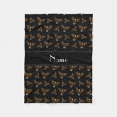 Gepersonaliseerde naam zwarte adelaars fleece deken (Voorkant)