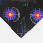 Gepersonaliseerde naam zwarte archery fleece deken (Hoek)