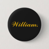 Gepersonaliseerde Naam Zwarte Badge Stijl Pinback  Ronde Button 5,7 Cm (Voorkant)