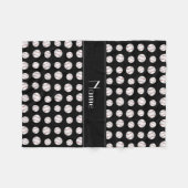 Gepersonaliseerde naam zwarte baseballen fleece deken (Voorkant (Horizontaal))