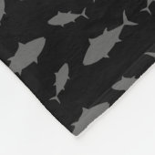 Gepersonaliseerde naam zwarte blauwvintonijnpatroo fleece deken (Hoek)