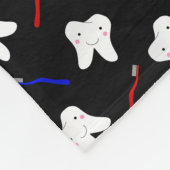 Gepersonaliseerde naam zwarte borstels en tandpatr fleece deken (Hoek)