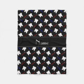Gepersonaliseerde naam zwarte borstels en tandpatr fleece deken (Voorkant)