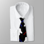 Gepersonaliseerde naam zwarte borstels en tandpatr stropdas (Gebonden)