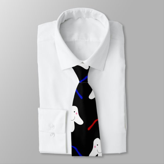 Gepersonaliseerde naam zwarte borstels en tandpatr stropdas (Gebonden)