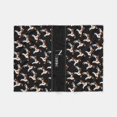 Gepersonaliseerde naam zwarte breihaaienspanielhon fleece deken (Voorkant (Horizontaal))