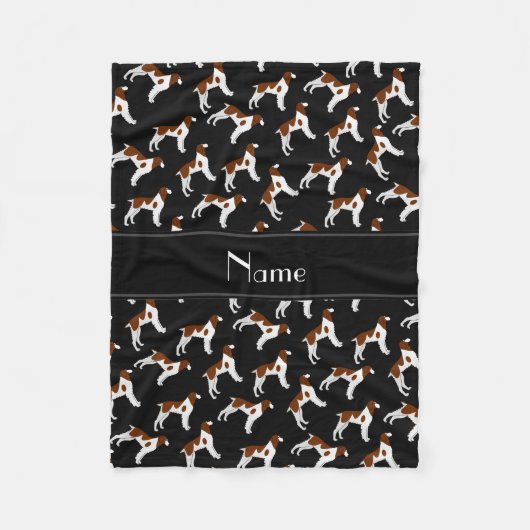 Gepersonaliseerde naam zwarte breihaaienspanielhon fleece deken (Voorkant)