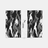 Gepersonaliseerde naam zwarte camouflage fleece deken (Voorkant (Horizontaal))